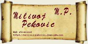Milivoj Peković vizit kartica